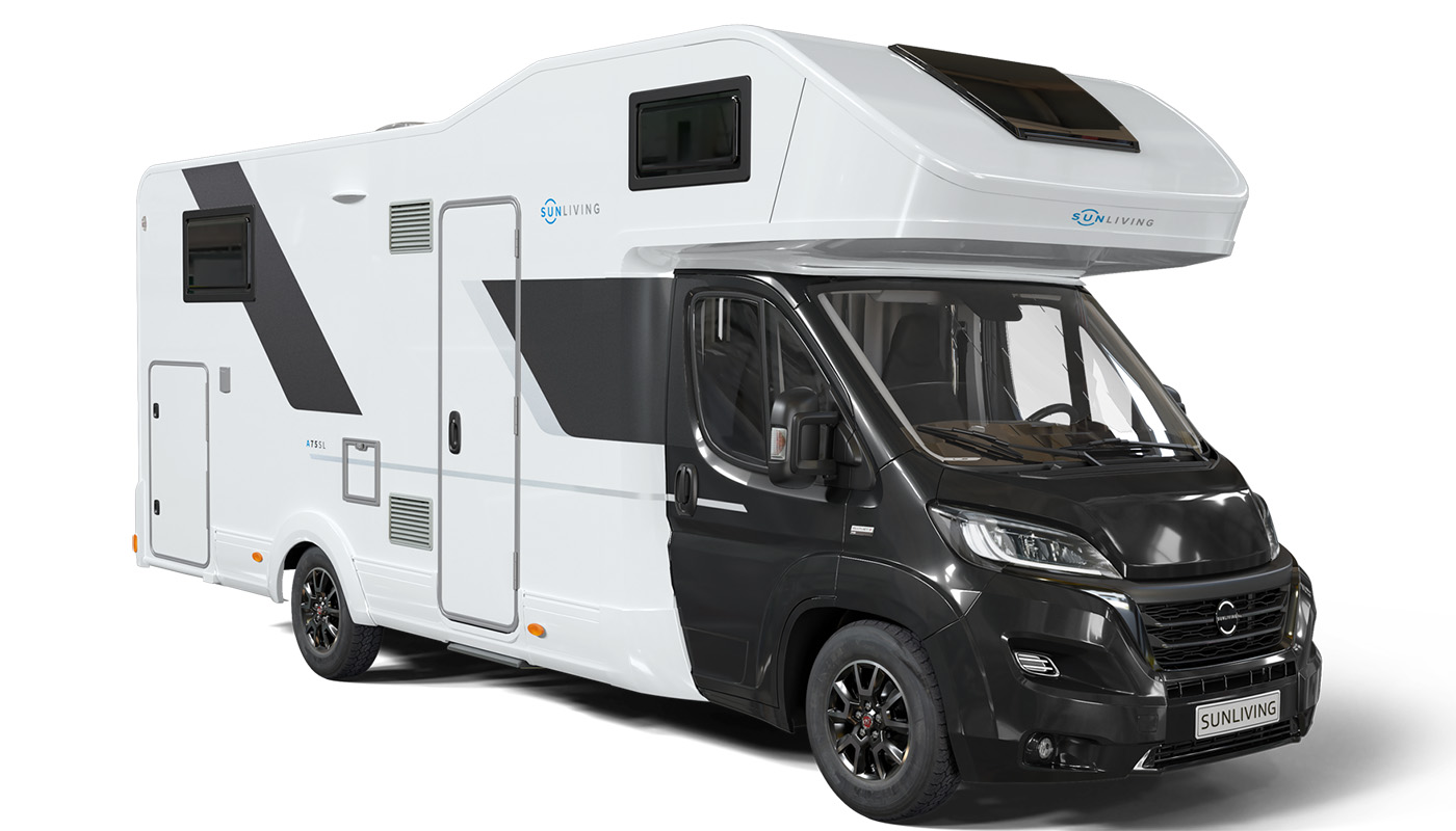 Sun Living Reisemobile der A-Serie schwarz-weiss