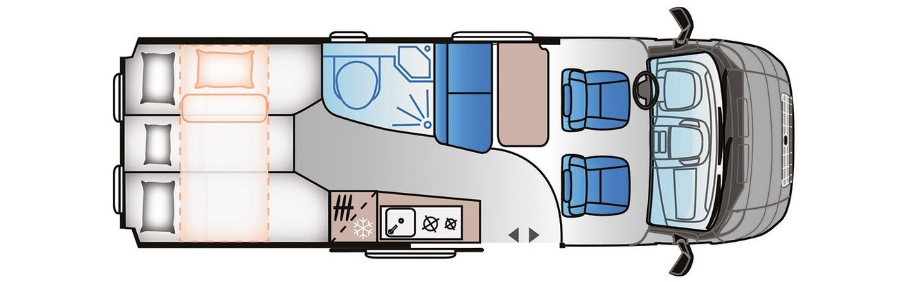 Camper Van Adria Twin 640 SL All in Nachtansicht